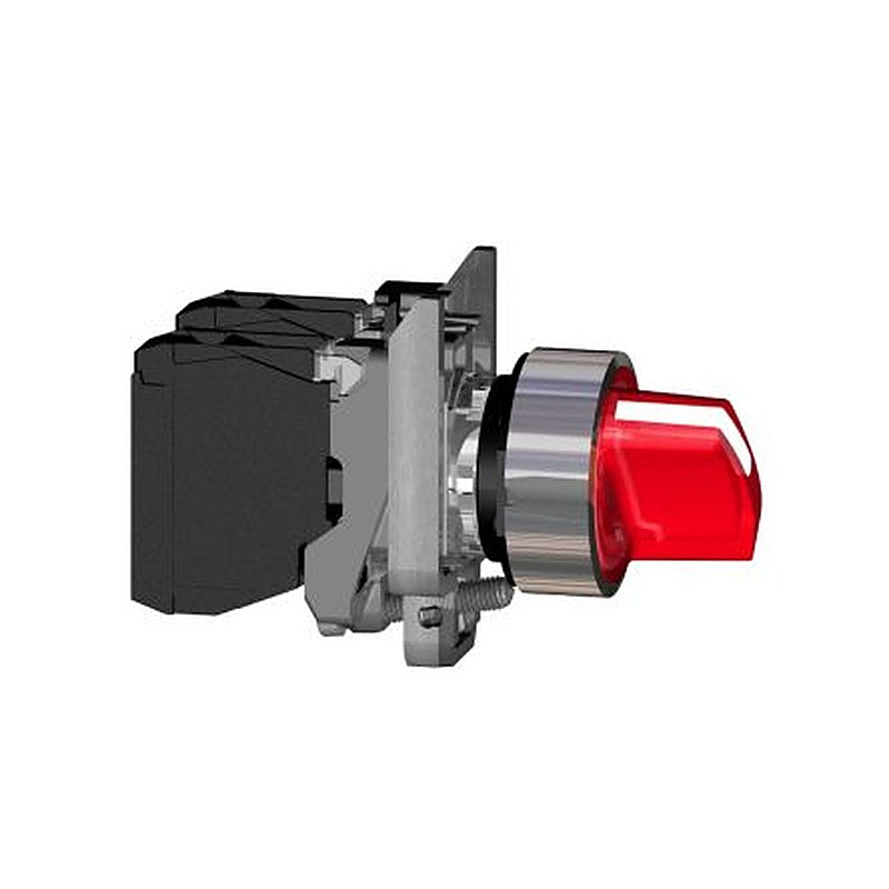 Schneider Electric Knob Selector Switch - (SPDT) 22 mm Cutout Diameter Illuminated 3 Positions