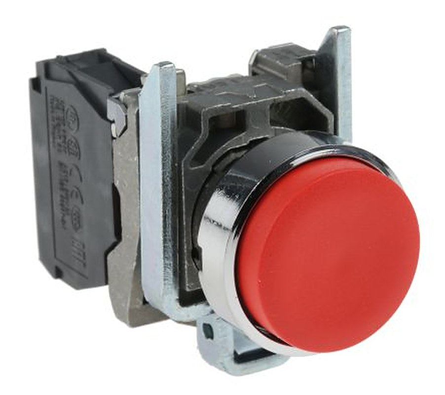 Schneider Electric Harmony XB4 Series Push Button Switch, Spring Return, Panel, 22 mm Cutout, SPST, Red LED, IP66, IP67,