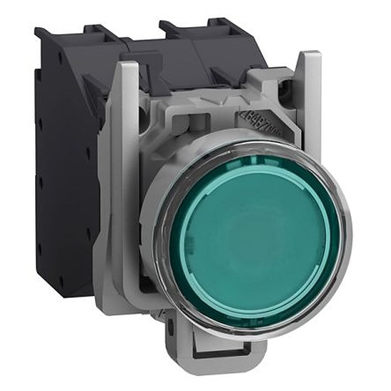 Schneider Electric Harmony XB4 Series Illuminated Push Button Switch, Panel Mount, 23 mm Cutout Green, 1 NO, IP66