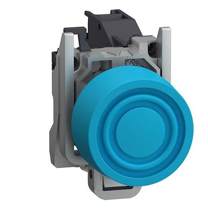 Schneider Electric Harmony XB4 Series Push Button Switch, Spring Return, Through Hole, 22 mm Cutout, 1 NO, Blue LED,