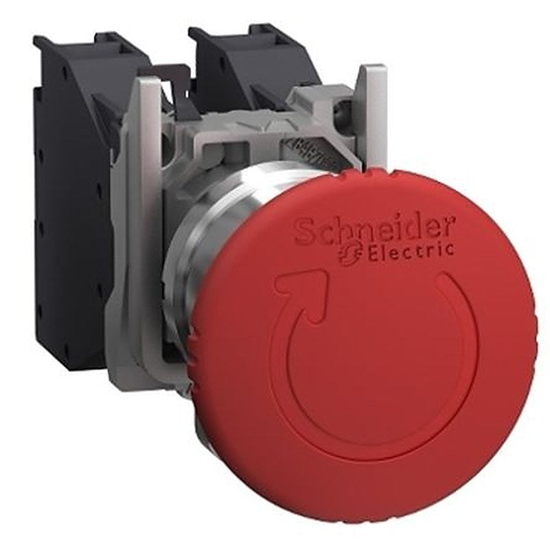 Schneider Electric Harmony XB4 Series Turn to Release Emergency Stop Push Button, Panel Mount, 22 mm Cutout, 2 NC, IP65