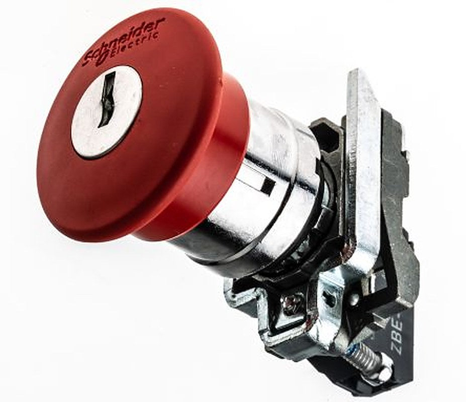 Schneider Electric Harmony Series Key Release Emergency Stop Push Button, Panel Mount, 22 mm Cutout, 1 NC, IP66, IP67,