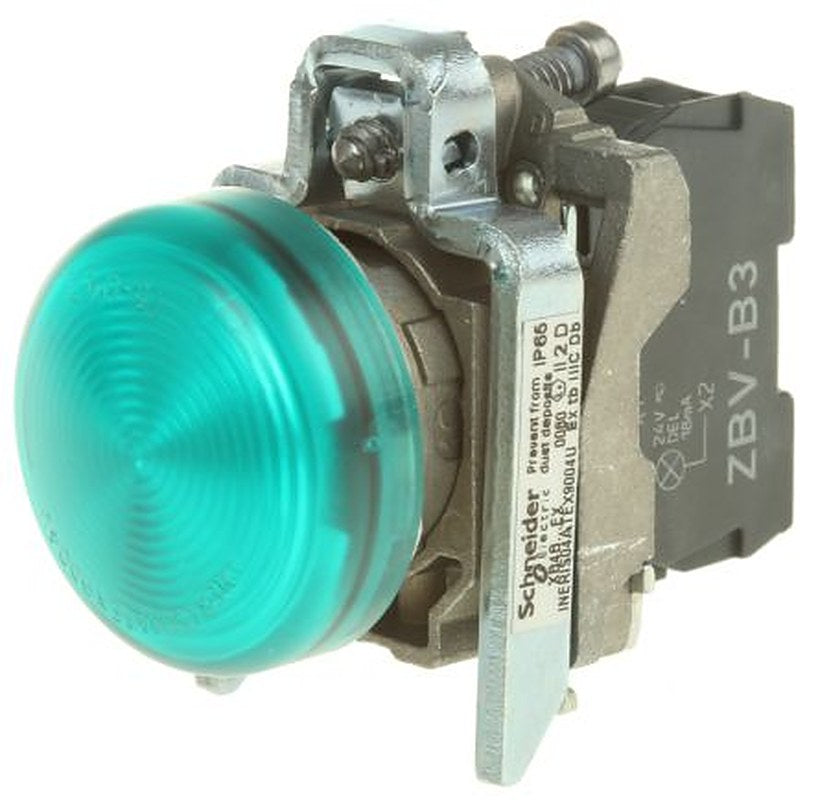 Schneider Electric, Harmony, Panel Mount Green LED Pilot Light, 22 mm Cutout, IP65, Round