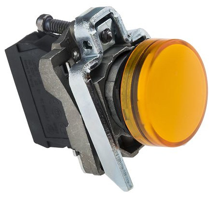 Schneider Electric, Harmony XB4, Panel Mount Orange LED Pilot Light, 22 mm Cutout, IP66, IP67, IP69K, Round, 24V ac/dc