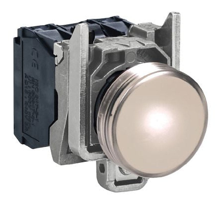 Schneider Electric, XB4, Fixing Hole White LED Pilot Light, 22 mm Cutout, IP54, Round, 240V