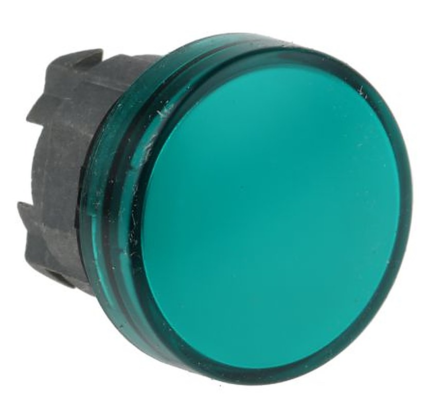 Schneider Electric, Harmony XB4, Panel Mount Green LED Pilot Light, 22 mm Cutout, IP66, IP67, IP69K, Round, 240V ac