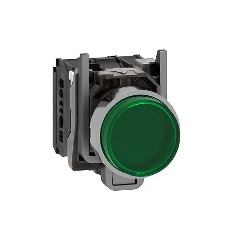 Schneider Electric Harmony Series Illuminated Push Button Switch, Spring Return, Panel, 22 mm Cutout, SPDT, Green LED,