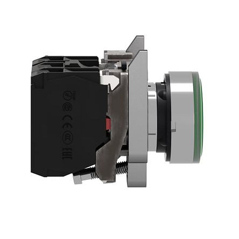 Schneider Electric Harmony Series Illuminated Push Button Switch, Spring Return, 22 mm Cutout, SPDT, Green LED, 24 V dc