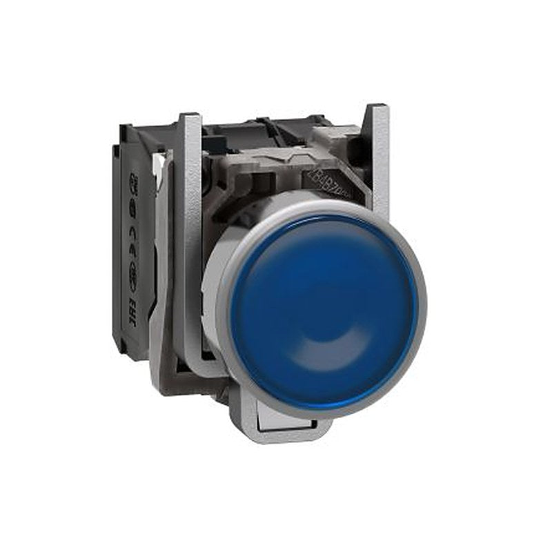 Schneider Electric Harmony XB4 Series Illuminated Push Button Switch, Spring Return, Panel, 22 mm Cutout, SPDT, Blue