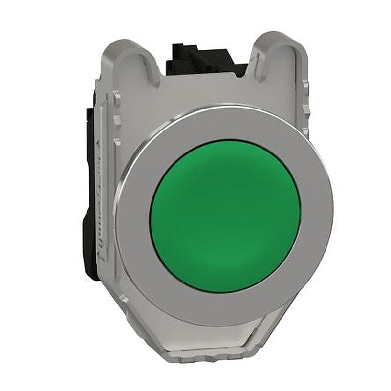 Schneider Electric Harmony XB4 Series Push Button Switch, Spring Return, Panel, 30 mm Cutout, SPST, Green LED
