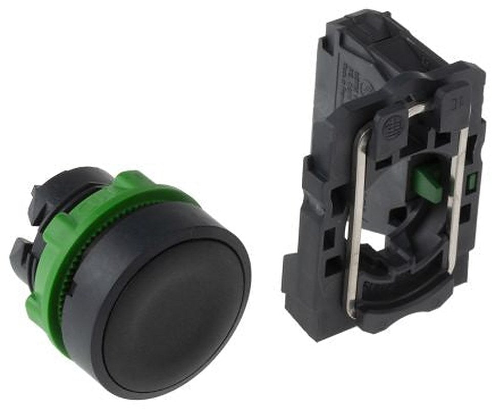 Schneider Electric Harmony XB5 Series Push Button Switch, Slow Break, Panel, 22 mm Cutout, SPST, Black LED, IP66, IP67,