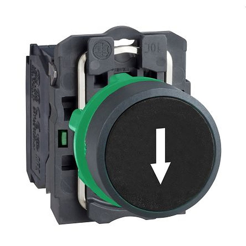 Schneider Electric Harmony XB5 Series Push Button Switch, Spring Return, Panel, 22 mm Cutout, SPST, Black LED, IP66,