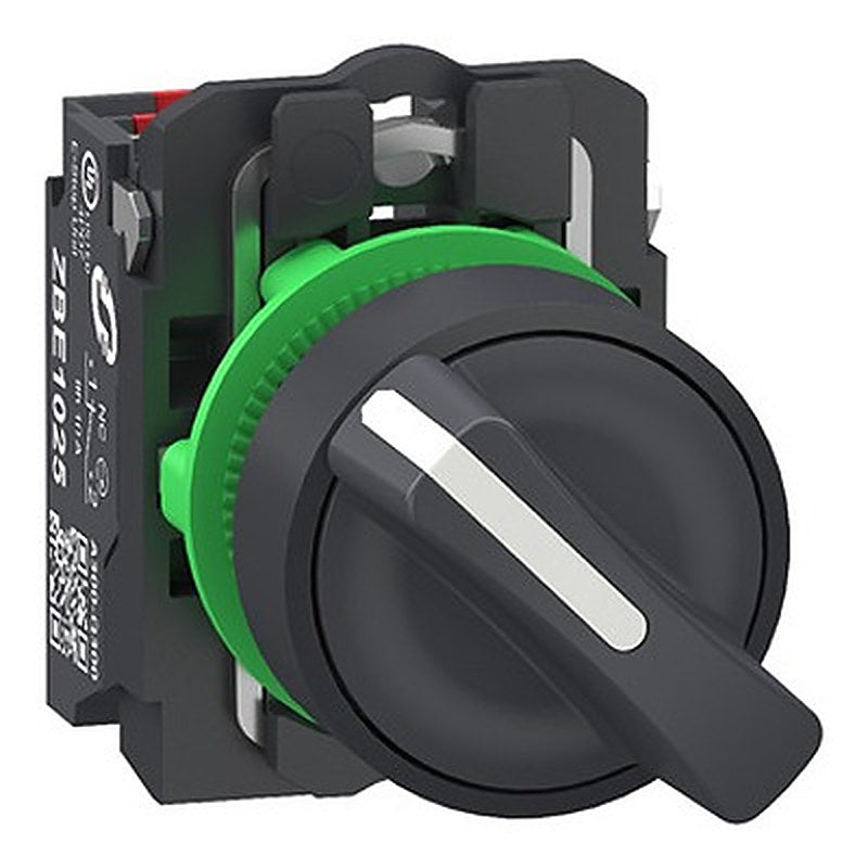 Schneider Electric Standard Handle Selector Switch - (1 NO/1 NC) 22.5 Cutout Diameter 2 Positions