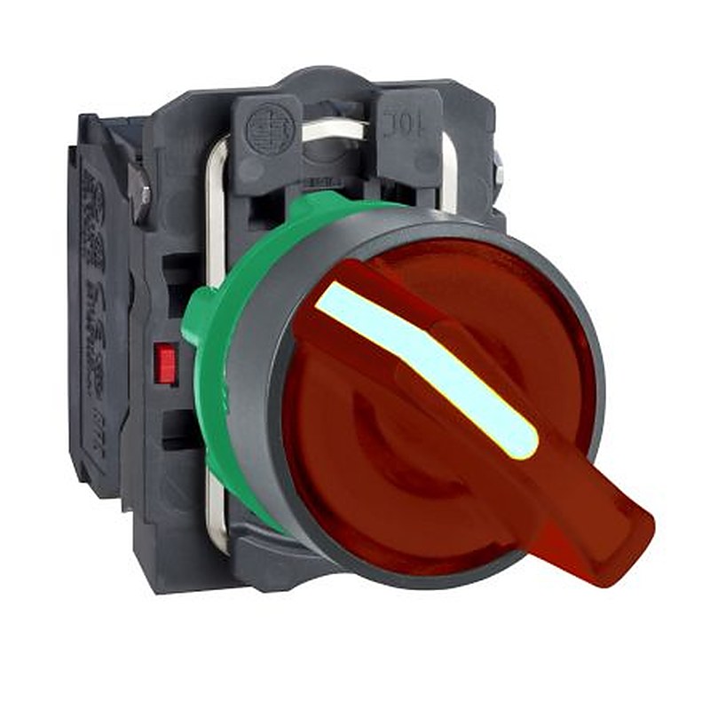 Schneider Electric Knob Selector Switch - (SPDT) 22 mm Cutout Diameter Illuminated 2 Positions