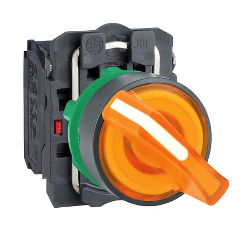 Schneider Electric Knob Selector Switch - (SPDT) 22 mm Cutout Diameter Illuminated 2 Positions