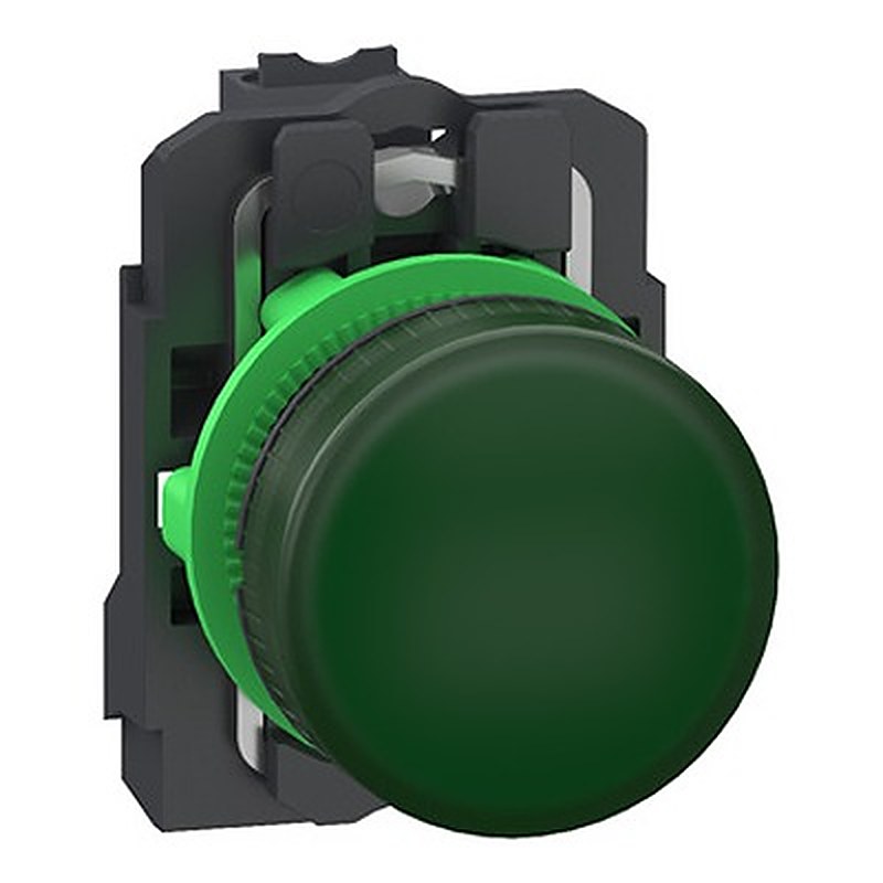 Schneider Electric, Harmony XB5, Panel Mount Green Universal-LED Pilot Light, 22.5 mm Cutout, IP66, IP67, IP69, IP69K,