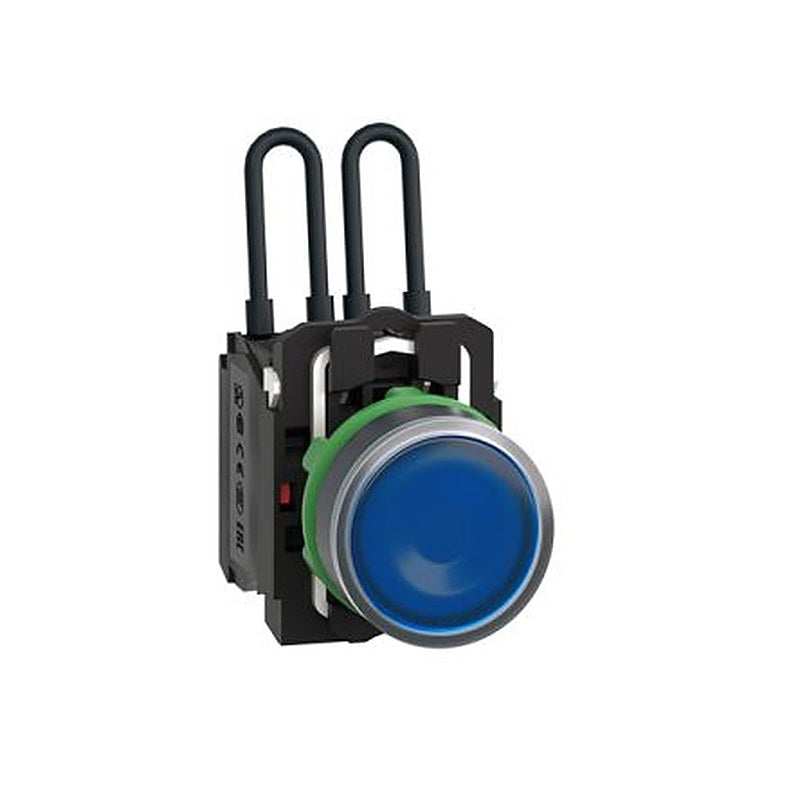 Schneider Electric, XB5A, Screw Blue LED Pilot Light, 22.5 mm Cutout, IP69K, IP66, IP67, IP69, Round, 24V