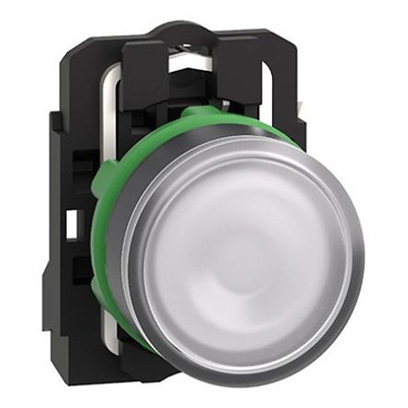 Schneider Electric Harmony XB5 Series Illuminated Push Button Switch, Spring Return, Screw, 22 mm Cutout, 1 NO, Red LED,