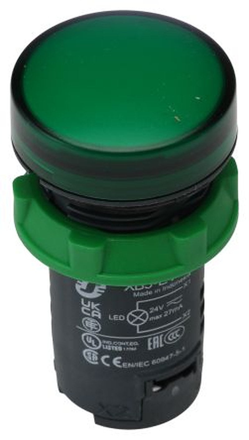 Schneider Electric, Harmony, Panel Mount Green LED Pilot Light, 22 mm Cutout, IP66, Round