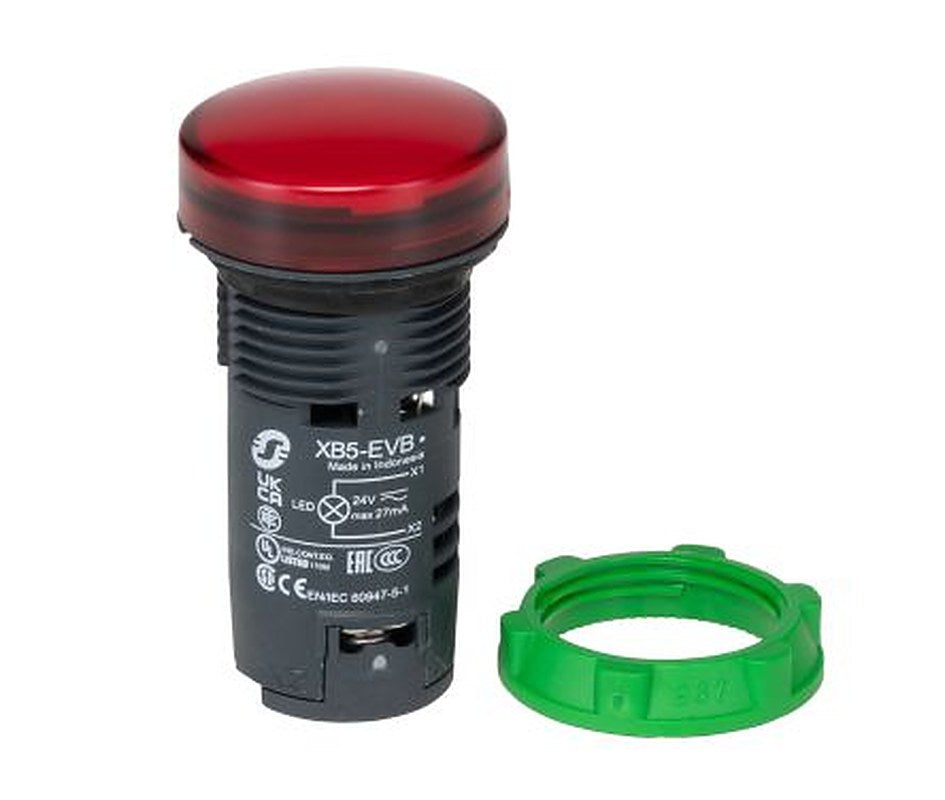 Schneider Electric, Harmony, Panel Mount Red LED Pilot Light, 22 mm Cutout, IP66, Round