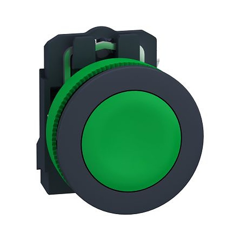 Schneider Electric Harmony XB5 Series Push Button Switch, NO, Panel, 30 mm Cutout, SPST, Green LED, IP69