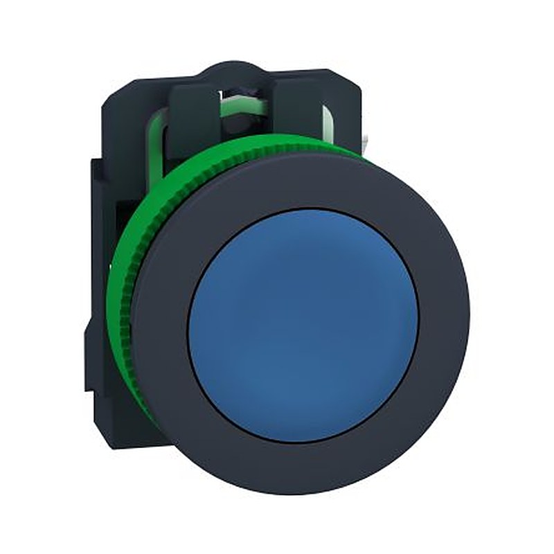 Schneider Electric XB5 Series Push Button Switch, Spring Return, Panel, 30 mm Cutout, SPST, Blue LED, IP69