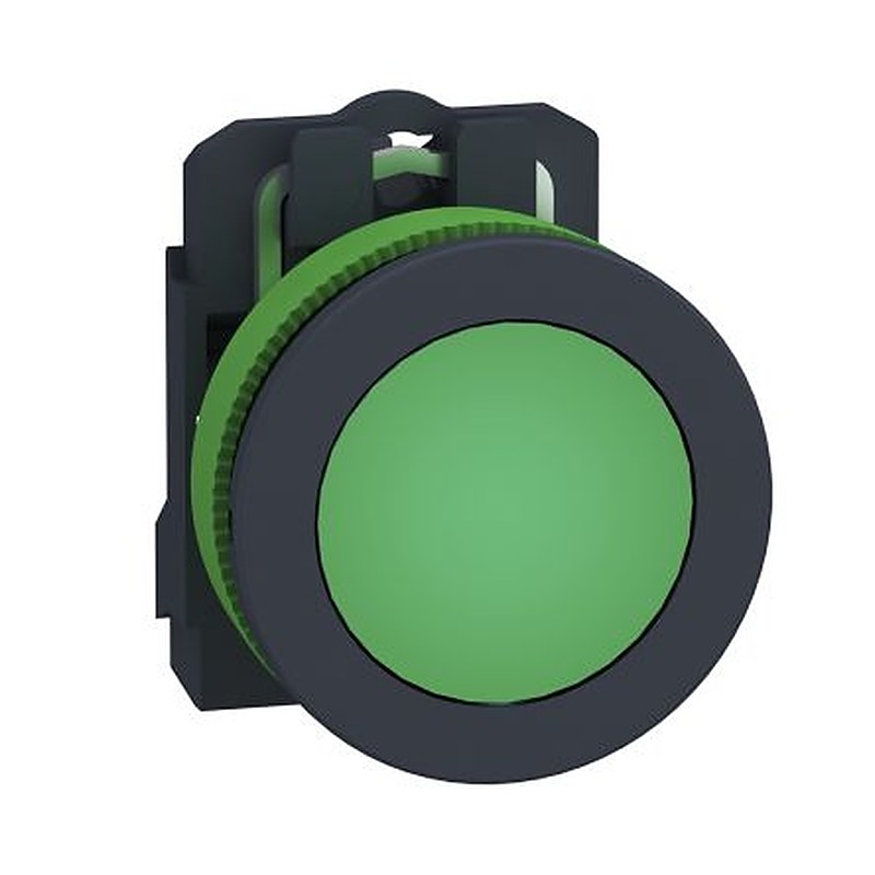 Schneider Electric, XB5, Flush Green LED Pilot Light, 30 mm Cutout, IP69, IP67, IP66, Round, 100V ac, 132 V ac