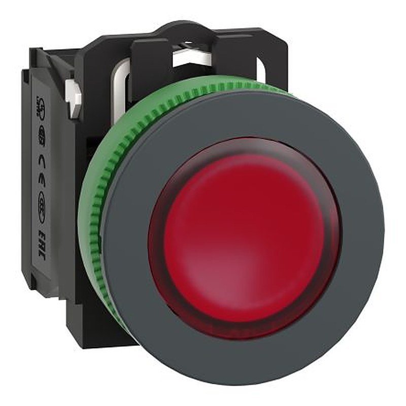 Schneider Electric XB5 Series Illuminated Push Button Switch, Spring Return, Panel, 30 mm Cutout, SPDT, Red LED, IP66,