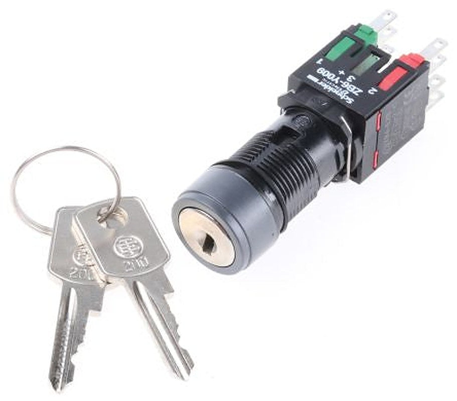Schneider Electric IP65 Key Switch, 1 NO/1 NC 2-Way 200-Key