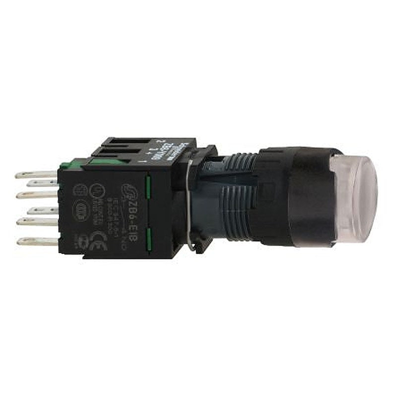 Schneider Electric Harmony XB6 Series Illuminated Push Button Switch, Slide, Panel, 16 mm Cutout, SPST, White LED, IP65,