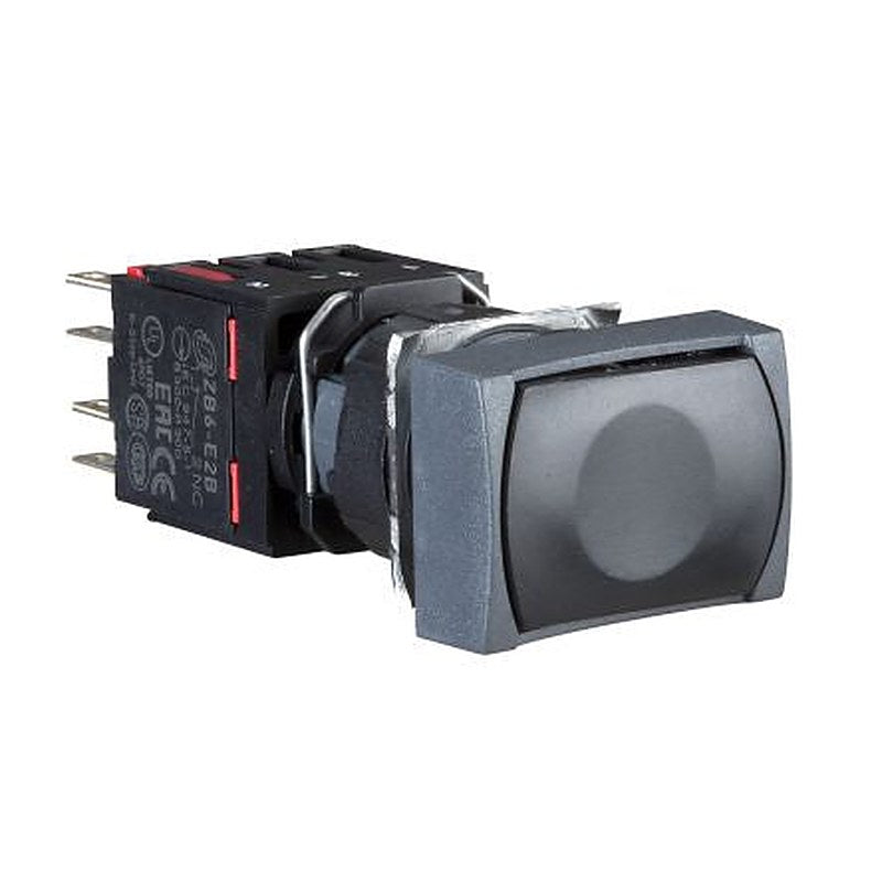 Schneider Electric Harmony Series Push Button Switch, Spring Return, Panel, 16 mm Cutout, 1 NC, Black LED, IP65