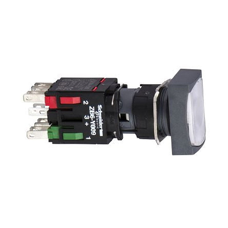 Schneider Electric Harmony Series Illuminated Push Button Switch, Spring Return, Panel, 16 mm Cutout, 1 NO, White LED,