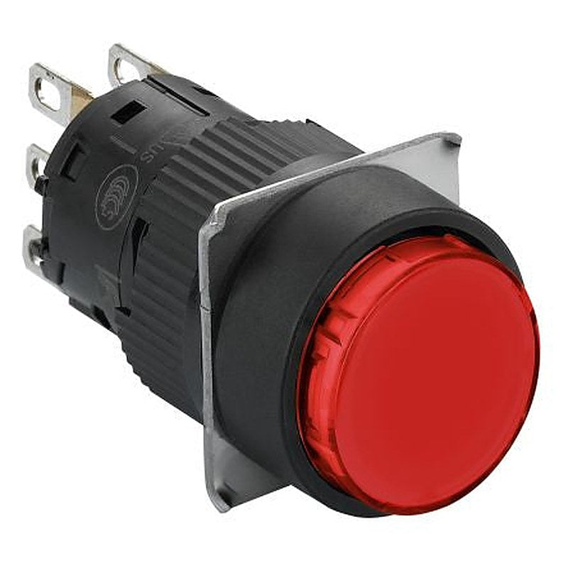 Schneider Electric Harmony Series Push Button Switch, Spring Return, Panel, 16 mm Cutout, SPDT, Red LED, IP65, 110 V dc
