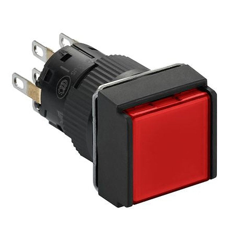 Schneider Electric Harmony Series Illuminated Push Button Switch, Latching, Panel, 16 mm Cutout, DPDT, Red LED, IP65
