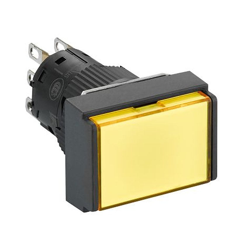 Schneider Electric Harmony Series Illuminated Push Button Switch, Spring Return, Panel, 16 mm Cutout, SPDT, Yellow LED,