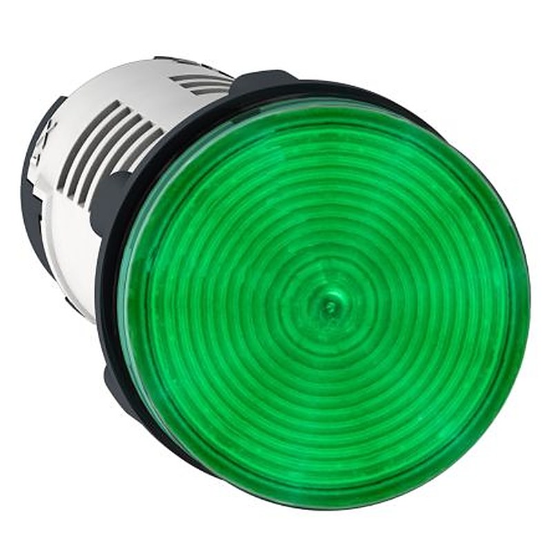 Schneider Electric, Harmony XB7, Panel Mount Green LED Pilot Light, 22 mm Cutout, IP20, IP65, Round, 240V ac
