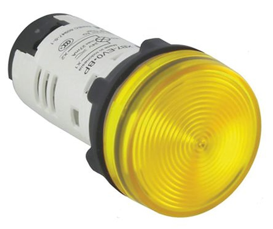 Schneider Electric, Harmony, Panel Mount Yellow LED Pilot Light, 22 mm Cutout, IP20, IP65, Round