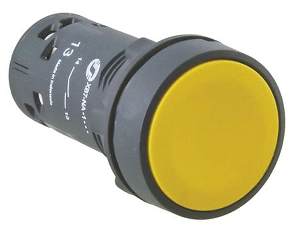 Schneider Electric Harmony XB7 Series Push Button Switch, Spring Return, Screw, 22 mm Cutout, 1 NO/1 NC, Yellow LED, 250