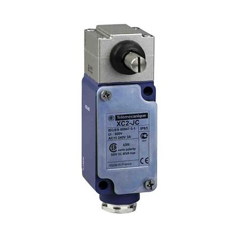 Telemecanique Sensors XC2J Series Roller Lever Limit Switch, 1 CO, IP65, IP657, Metal Housing, 240V ac, 3A