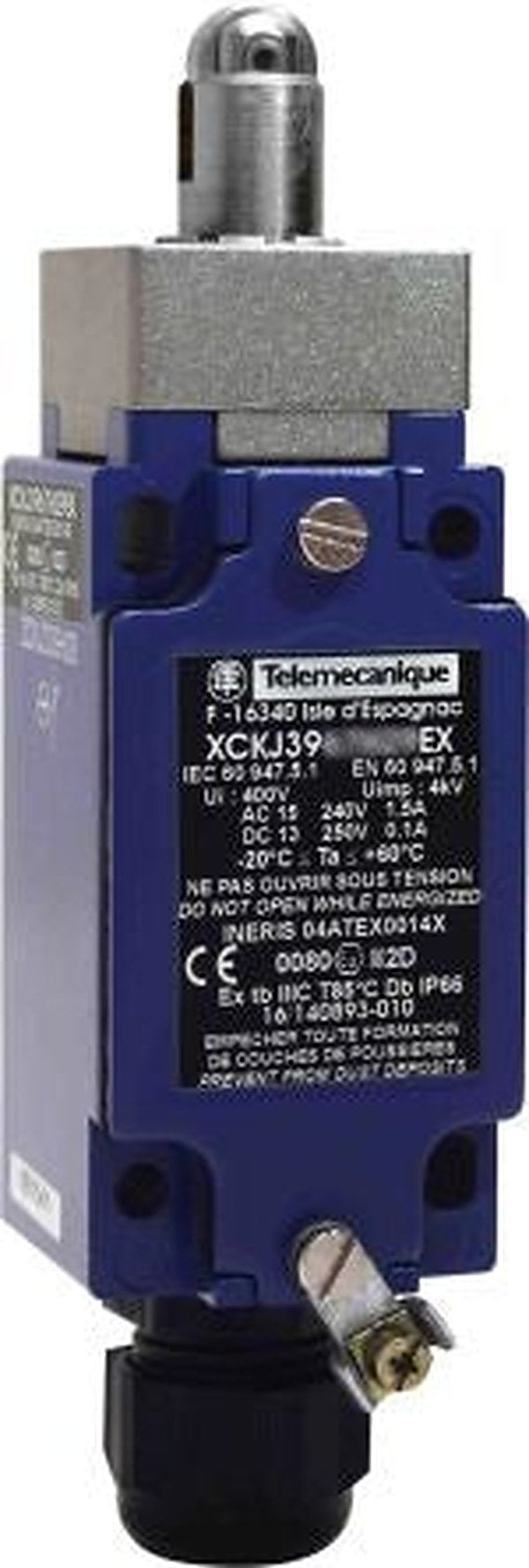 Telemecanique Sensors OsiSense Series Roller Plunger Limit Switch, 1 NO/2 NC, IP66, IP67, Zinc Alloy Housing, 240V ac,