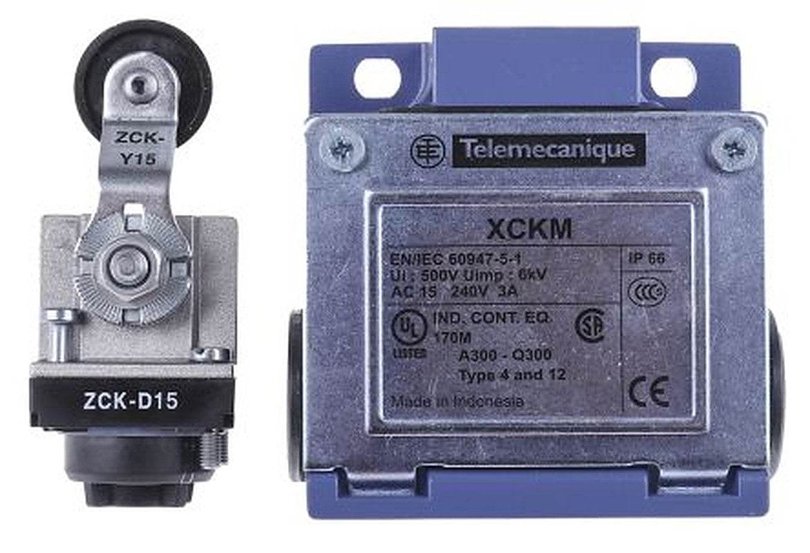 Telemecanique Sensors OsiSense XC Series Roller Lever Limit Switch, 1 NO/1 NC, IP66, Zinc Alloy Housing, 240V ac, 3A