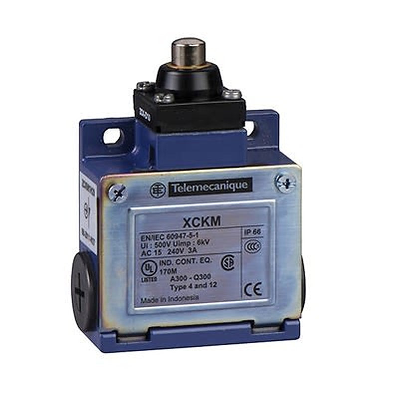 Telemecanique Sensors XCKM Series Plunger Limit Switch, 1 NO/1 NC, IP66, Zamak Housing, 240V ac, 10A