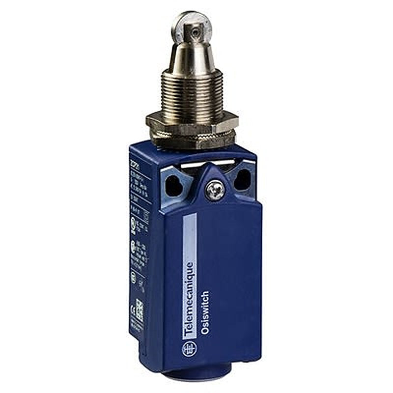 Telemecanique Sensors XCKP Series Roller Plunger Limit Switch, 1 NO/1 NC, IP66, IP67, Plastic Housing, 240V ac, 3A