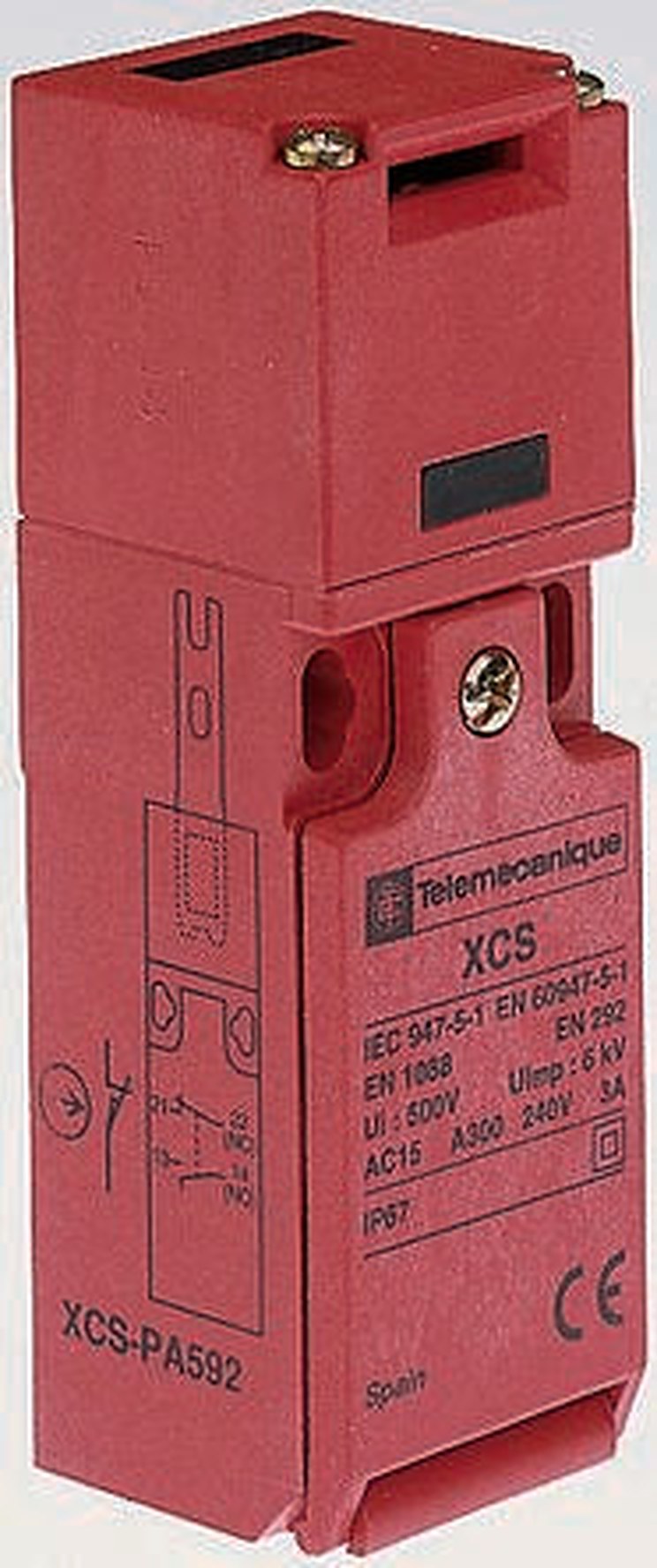 Telemecanique Sensors XCSTA Safety Interlock Switch, Keyed Actuator Included, Fibreglass Reinforced Nylon, Key