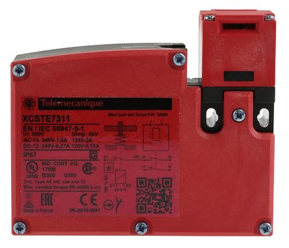 Telemecanique Sensors XCS-TE Series Safety Switch, Power to Unlock Actuator Included