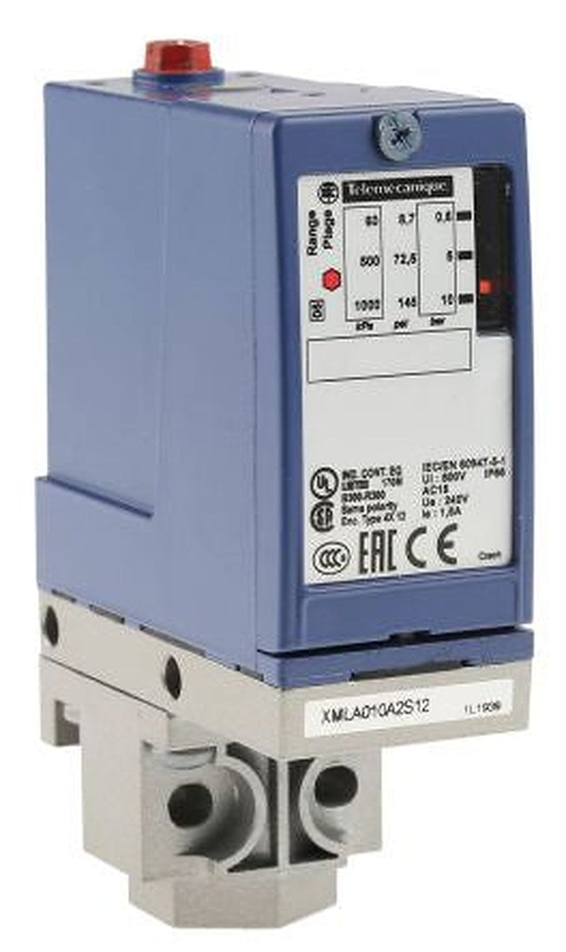Telemecanique Sensors XMLA Series Pressure Sensor, Relay Output 0.6 bar 10 bar, Differential Reading