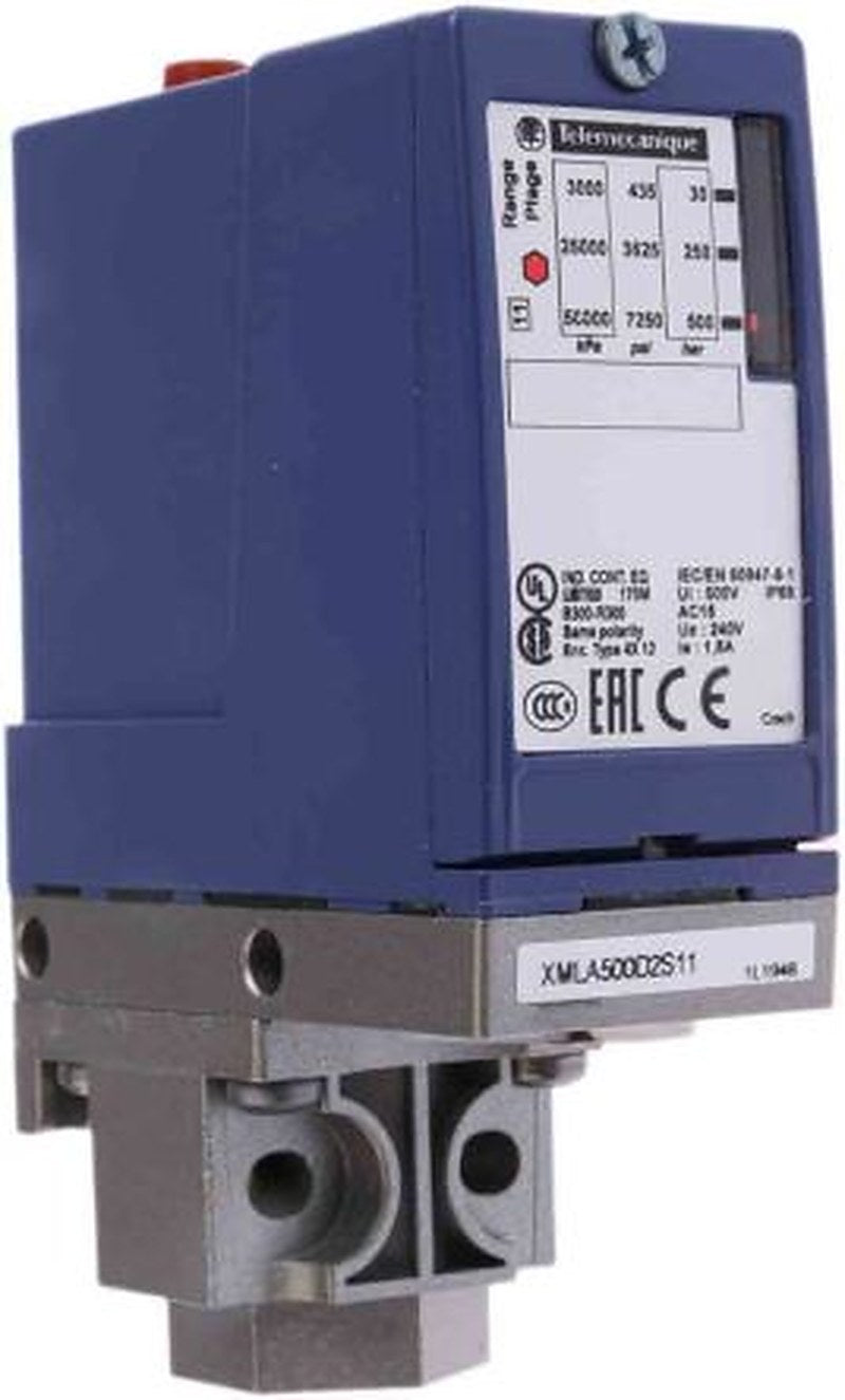 Telemecanique Sensors XMLA Series Pressure Sensor, Relay Output 30 bar 500 bar, Differential Reading
