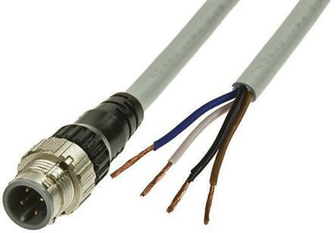 Omron Male 4 way Straight to Unterminated Sensor Actuator Cable, 3 m