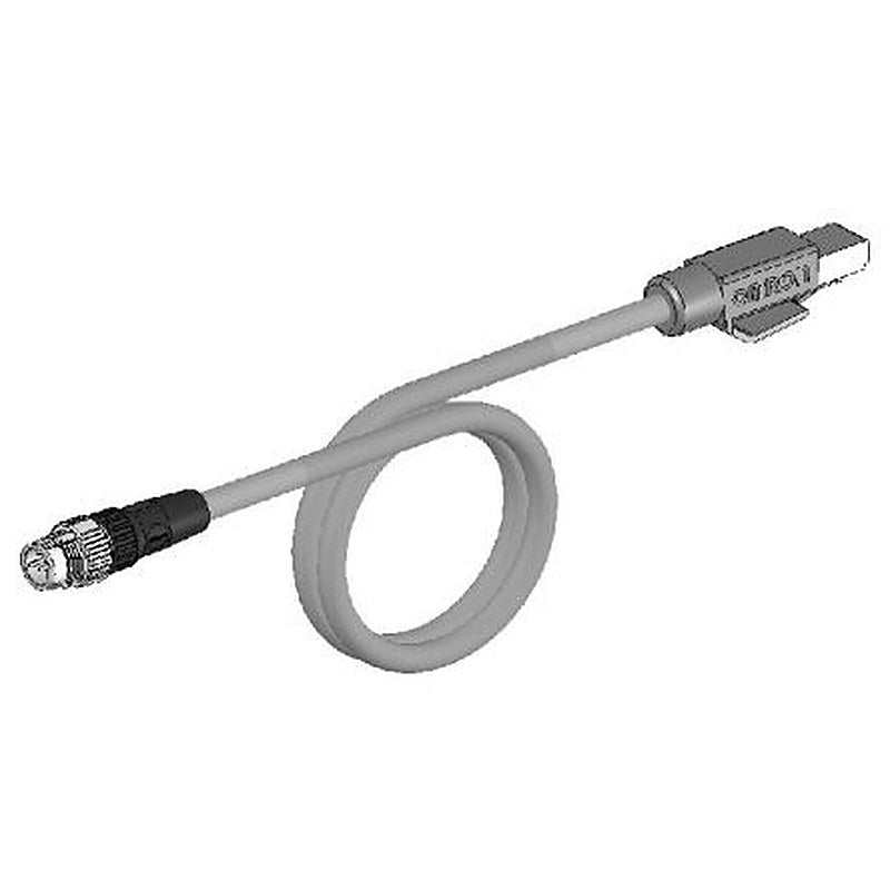 Omron XS5W-T421, 2 m Cat5e Ethernet Cable, Black, Shielded
