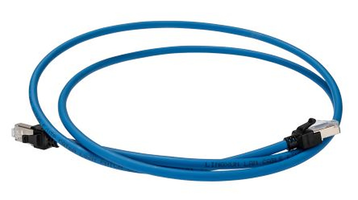 Omron XS6W, 1.5 m Cat6a Ethernet Cable, Blue, Shielded 8 Screened Low Smoke Zero Halogen Sheath